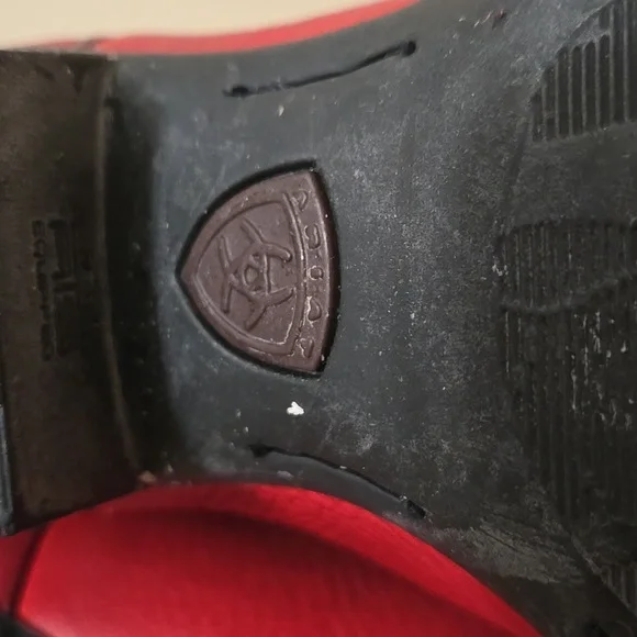 Ariat Heritage Western Boots Womens Size 7 B Red Leather Floral R-Toe 15761 - Picture 8 of 11